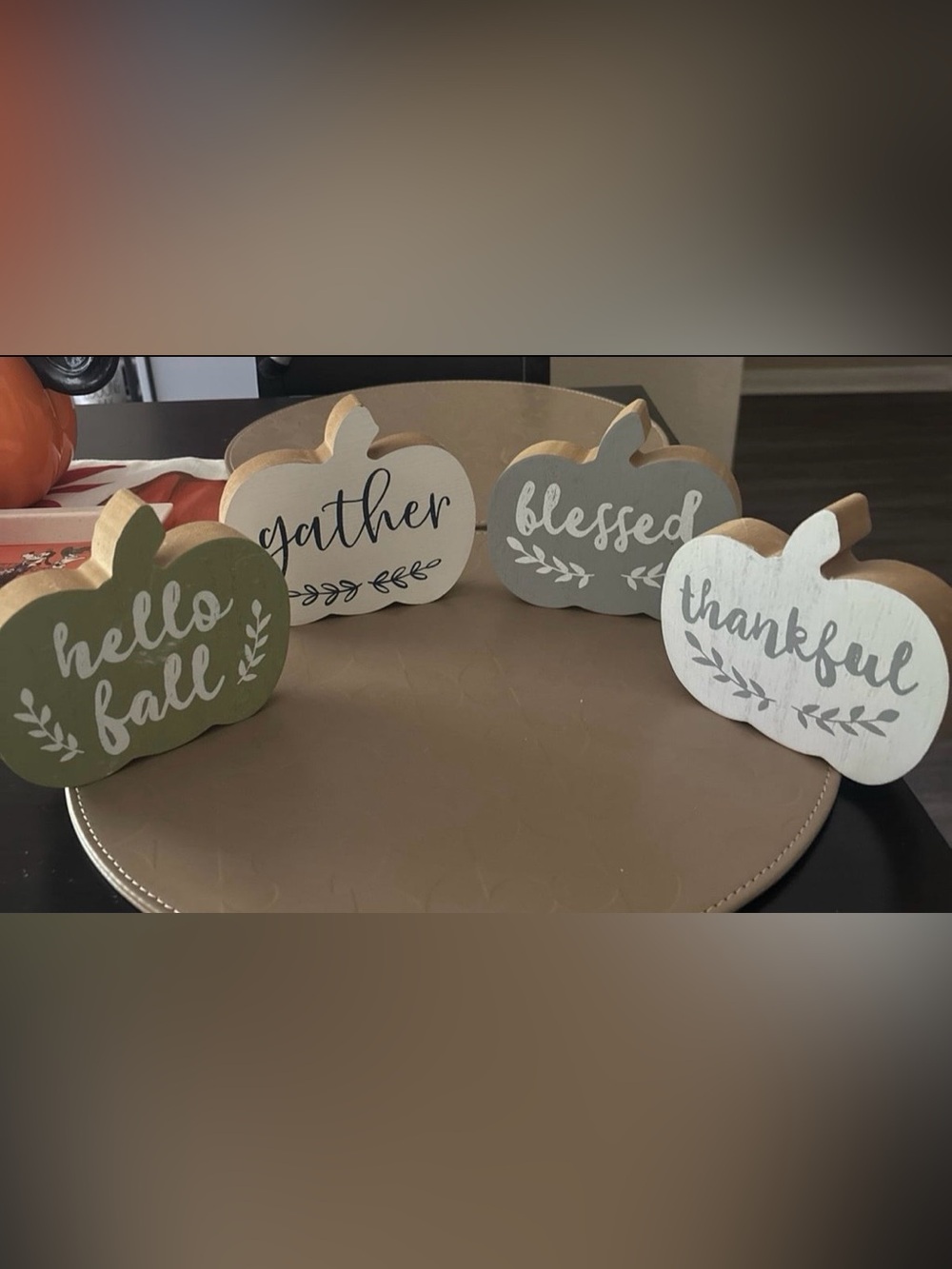 A Bundle of 4 Fall pumpkin decor props